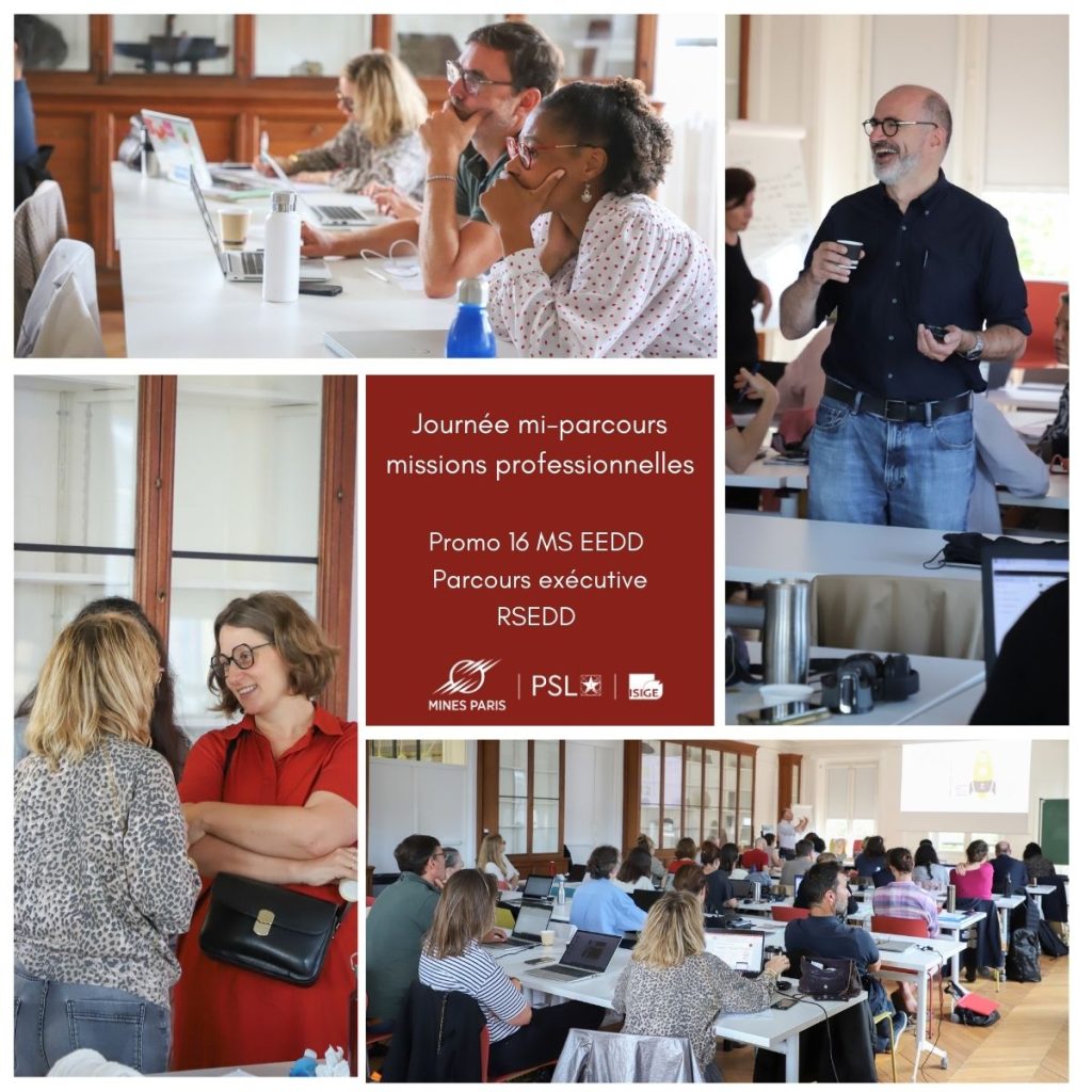 Il y a deux semaines, se déroulait la journée mi-parcours missions professionnelles pour les étudiants de la Promo 16 du MS EEDD Parcours exécutive RSEDD de l'ISIGE Mines Paris-PSL.